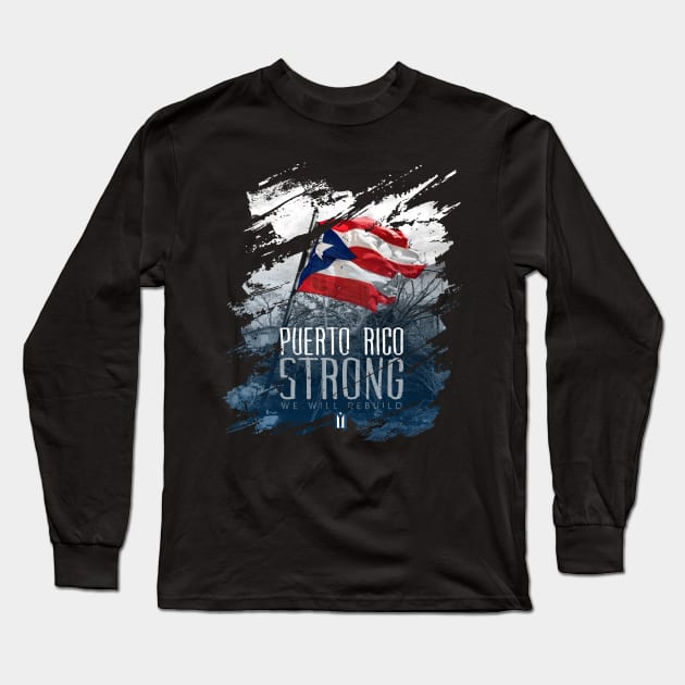 Puerto Rico Strong Torn Long Sleeve T-Shirt by PuertoRicoStrong